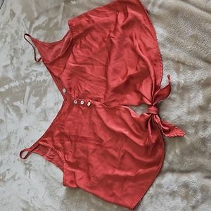 Intimately Free People flowing spaghetti strapped tank XL burned orange